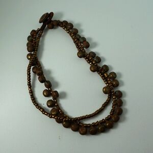 wood Vintage jingle sound rustic anklet bracelet